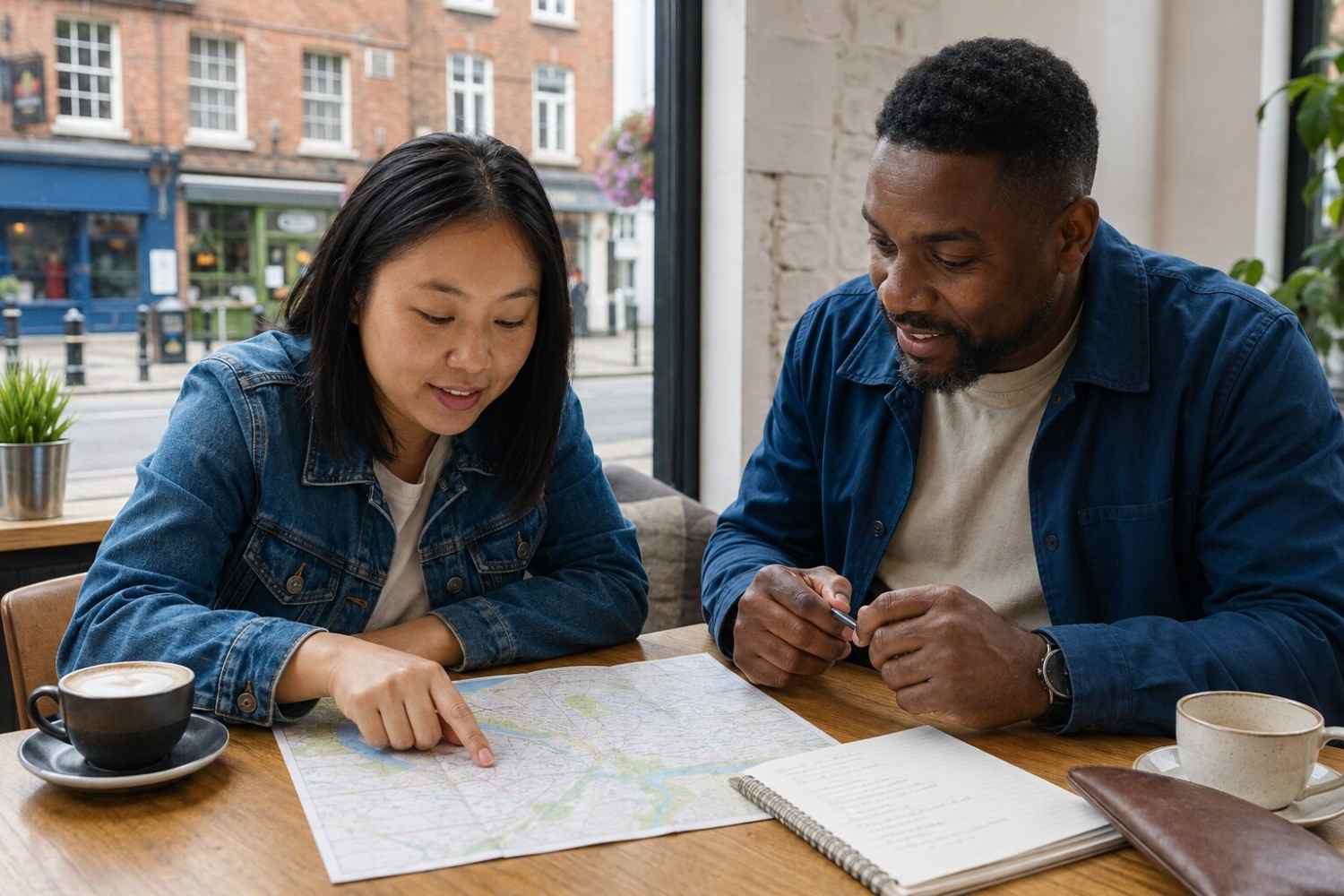 Studying a map together